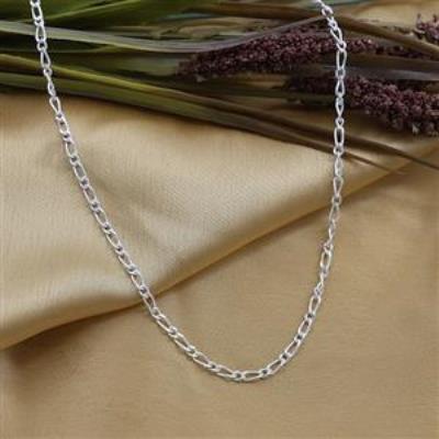 Pure 925 Sterling Silver Figaro Chain Fine Jewelry
