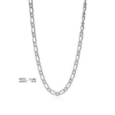 Pure 925 Sterling Silver Figaro Chain Fine Jewelry