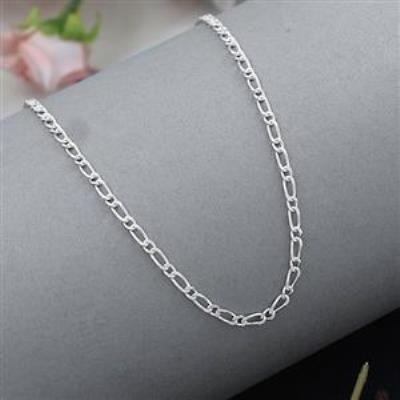 Pure 925 Sterling Silver Figaro Chain Fine Jewelry