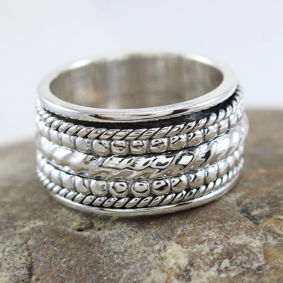 925 Sterling Silver Spinner Ring Meditation Jewelry