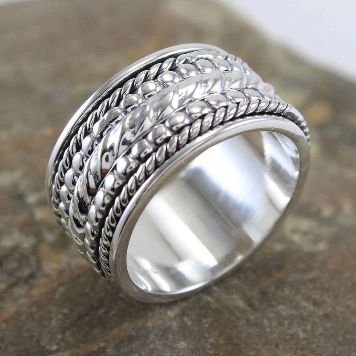 925 Sterling Silver Spinner Ring Meditation Jewelry