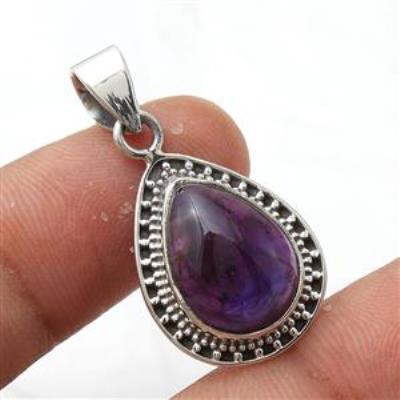Eternity Amethyst Gemstone Sterling Silver Pendant Jewelry
