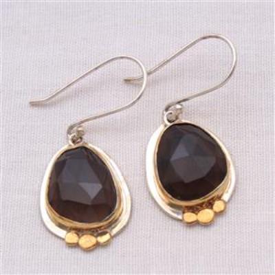 Smoky Quartz Gemstone Sterling Silver Earring