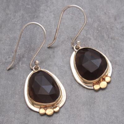 Smoky Quartz Gemstone Sterling Silver Earring