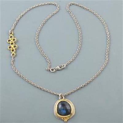Labradorite Gemstone Gold Plated Silver Necklace