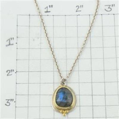 Labradorite Gemstone Gold Plated Silver Necklace