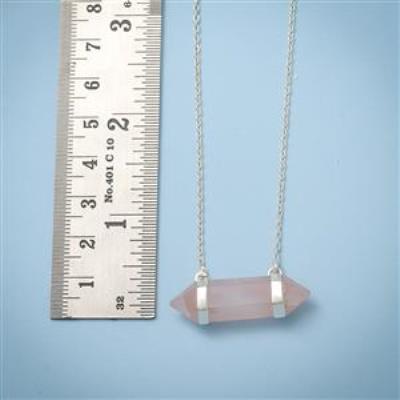 Healing Rose Quartz Crystal Silver Necklace