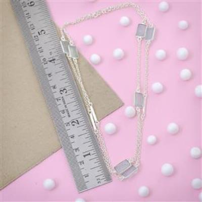 Aqua Chalcedony Sterling Silver Necklace