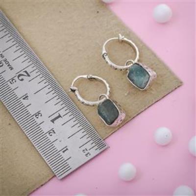 Sterling Silver Aquamarine Rough Gemstone Stud Earrings