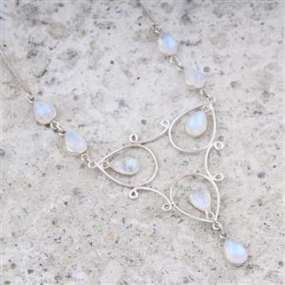 Moonstone Silver Necklace Wholesale Jewelry
