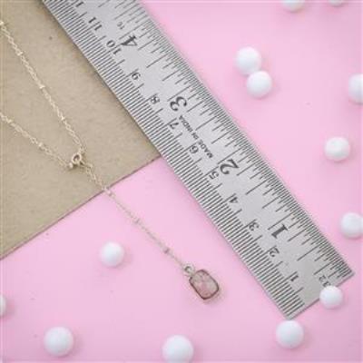 Rhodochrosite Sterling Silver Rough Gemstone Dainty Necklace