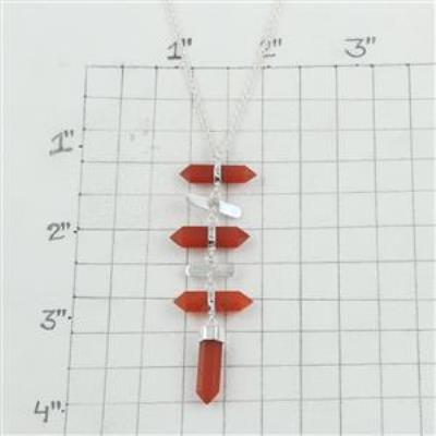 Pencil Quartz Carnelian Silver Necklace Jewelry