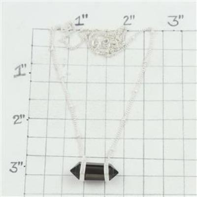 Pencil Quartz Smoky Gemstone Sterling Silver Necklace