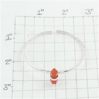 Sterling Silver Handmade Bangle Red Onyx Gemstone