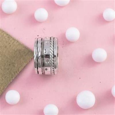 Charming Sterling Silver Spinner Meditation Ring Jewelry