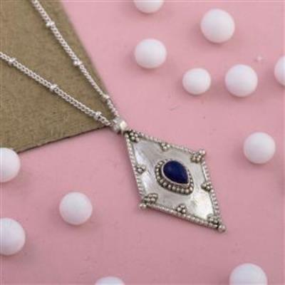 Kite Shape Sterling Silver Lapis Lazuli Pendant Online Gemstone Jewelry