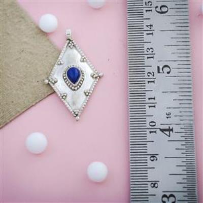 Kite Shape Sterling Silver Lapis Lazuli Pendant Online Gemstone Jewelry