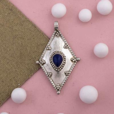 Kite Shape Sterling Silver Lapis Lazuli Pendant Online Gemstone Jewelry