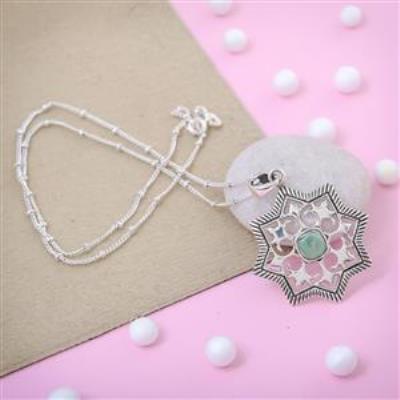 Mosaic Collection Amazonite Silver Pendant Jewelry