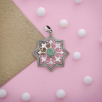Mosaic Collection Amazonite Silver Pendant Jewelry