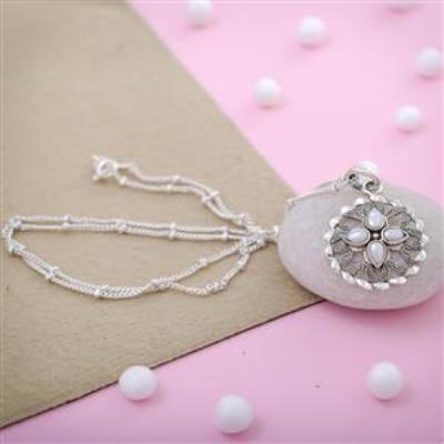 Sterling Silver Pearl Gemstone Pendant Jewelry