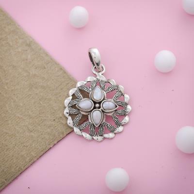 Sterling Silver Pearl Gemstone Pendant Jewelry