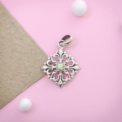 South West Sterling Silver Chrysoprase Pendant
