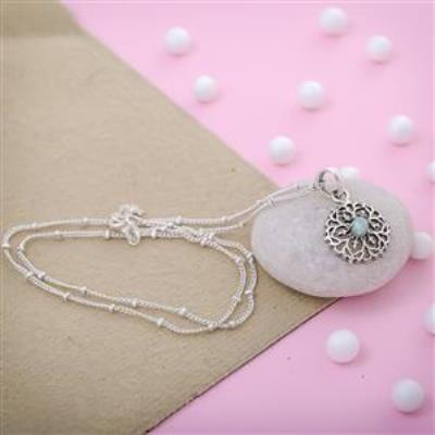 Larimar Gemstone Sterling Silver Pendant Jewelry