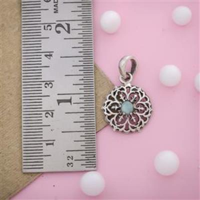 Larimar Gemstone Sterling Silver Pendant Jewelry
