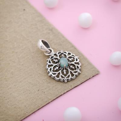 Larimar Gemstone Sterling Silver Pendant Jewelry