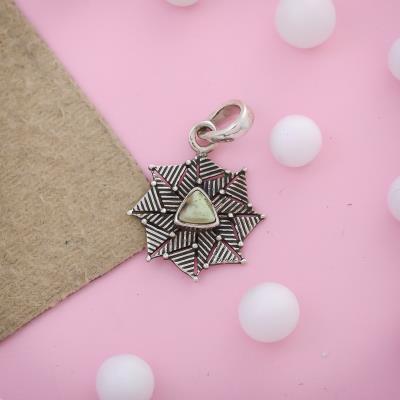 Starlet Chrysoprase Sterling Silver Pendant
