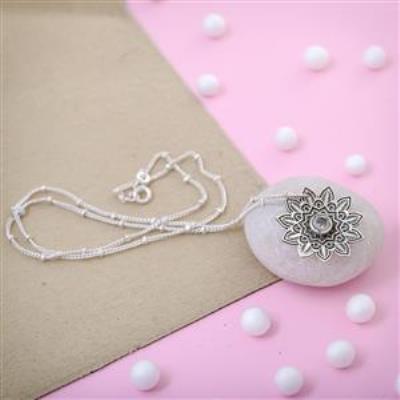 Flower Craft Sterling Silver Blue Topaz Pendant