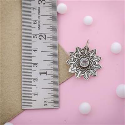 Flower Craft Sterling Silver Blue Topaz Pendant