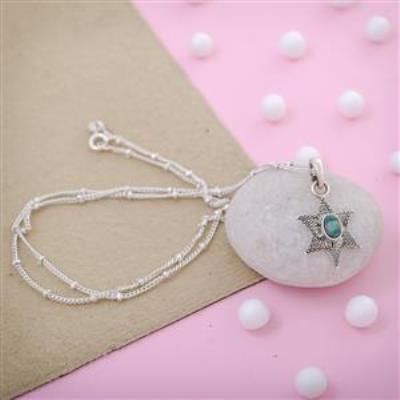 Star Design Amazonite Silver Pendant Handmade Jewelry Manufacturer