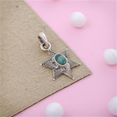 Star Design Amazonite Silver Pendant Handmade Jewelry Manufacturer