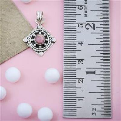 Vintage Sterling Silver Rhodochrosite Pendant