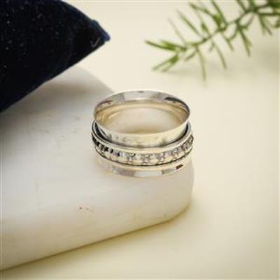 925 Sterling Silver Meditation Spinner Band Ring