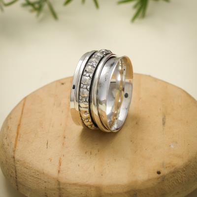 925 Sterling Silver Meditation Spinner Band Ring