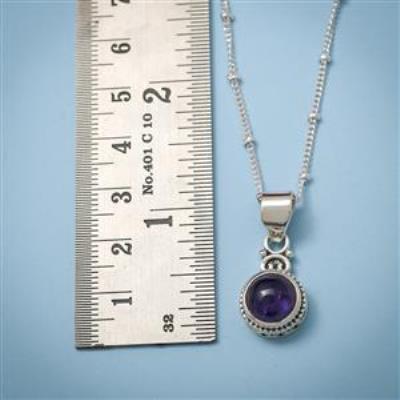 Amethyst Gemstone Sterling Silver Pendant Jewelry