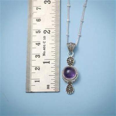 Classic Sterling Silver Amethyst Pendant Jewelry