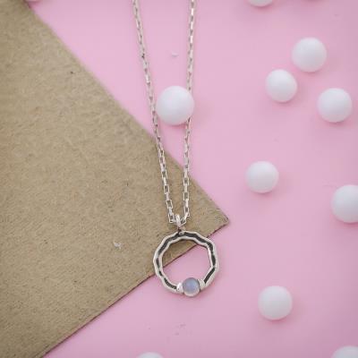 Moonstone Sterling Silver Dainty Necklace