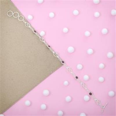 Garnet Gemstone Sterling Silver Bracelet