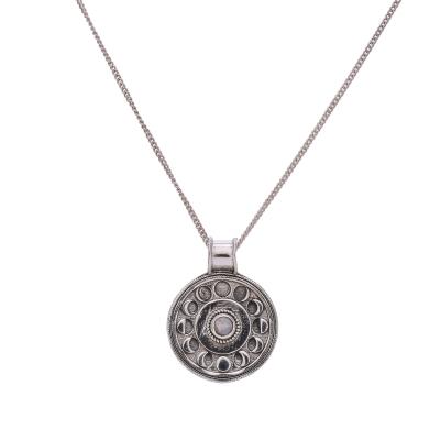Moonstone Cabochon Pendant Sterling Silver