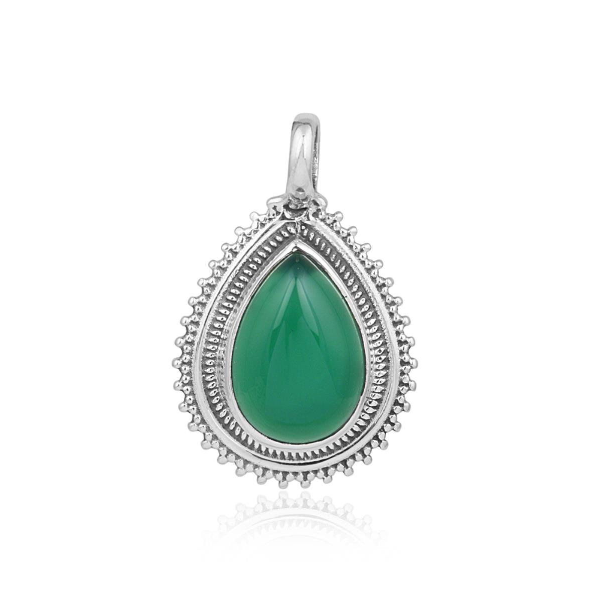 Emerald Gemstone Sterling Silver Handmade Pendant